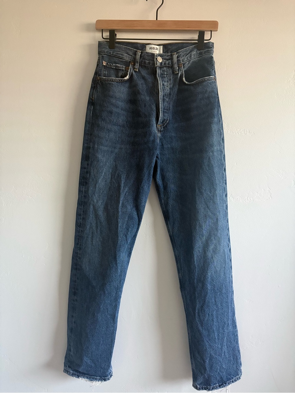 Agolde Women’s Slim Straight Dark Blue Denim Jeans